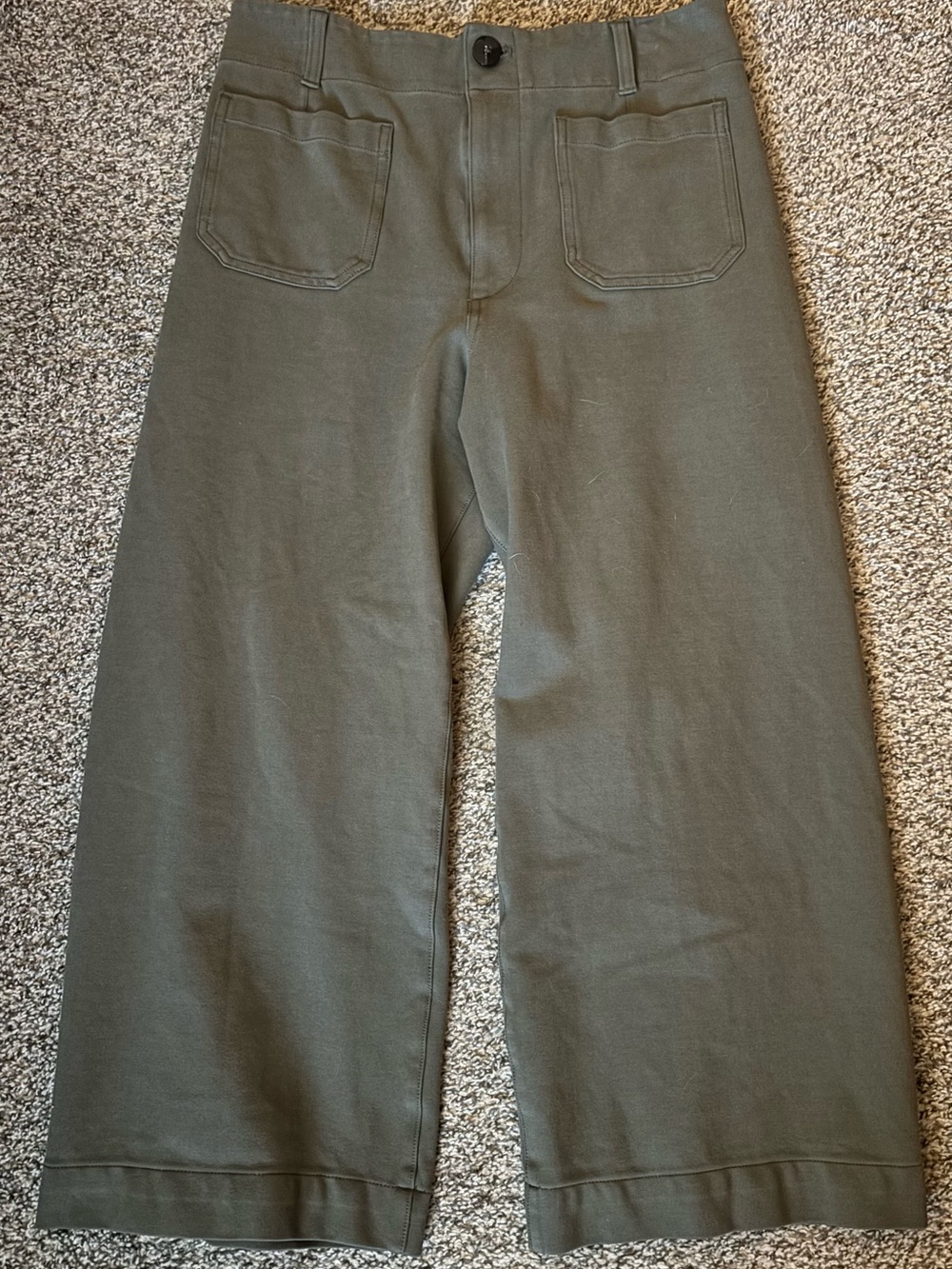 Maeve by Anthropologie Olive Cropped Wide-Leg Pants